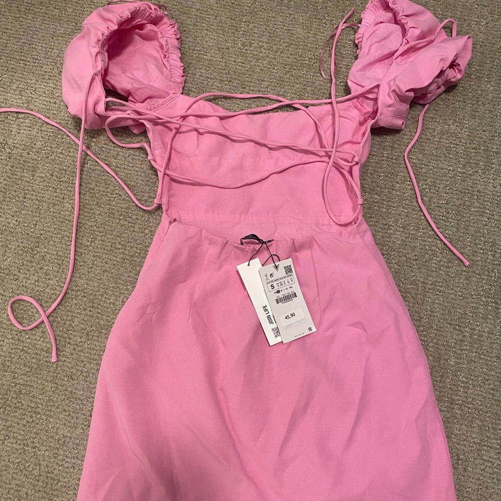 Zara puffer sleeve mini dress